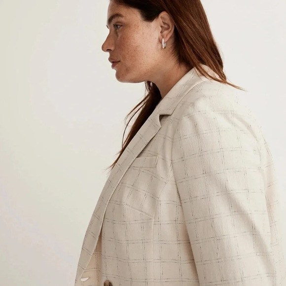 Madewell The Plus Caldwell Double Breasted Blazer in Ghent Plaid Size 1X NWT - Picture 6 of 16